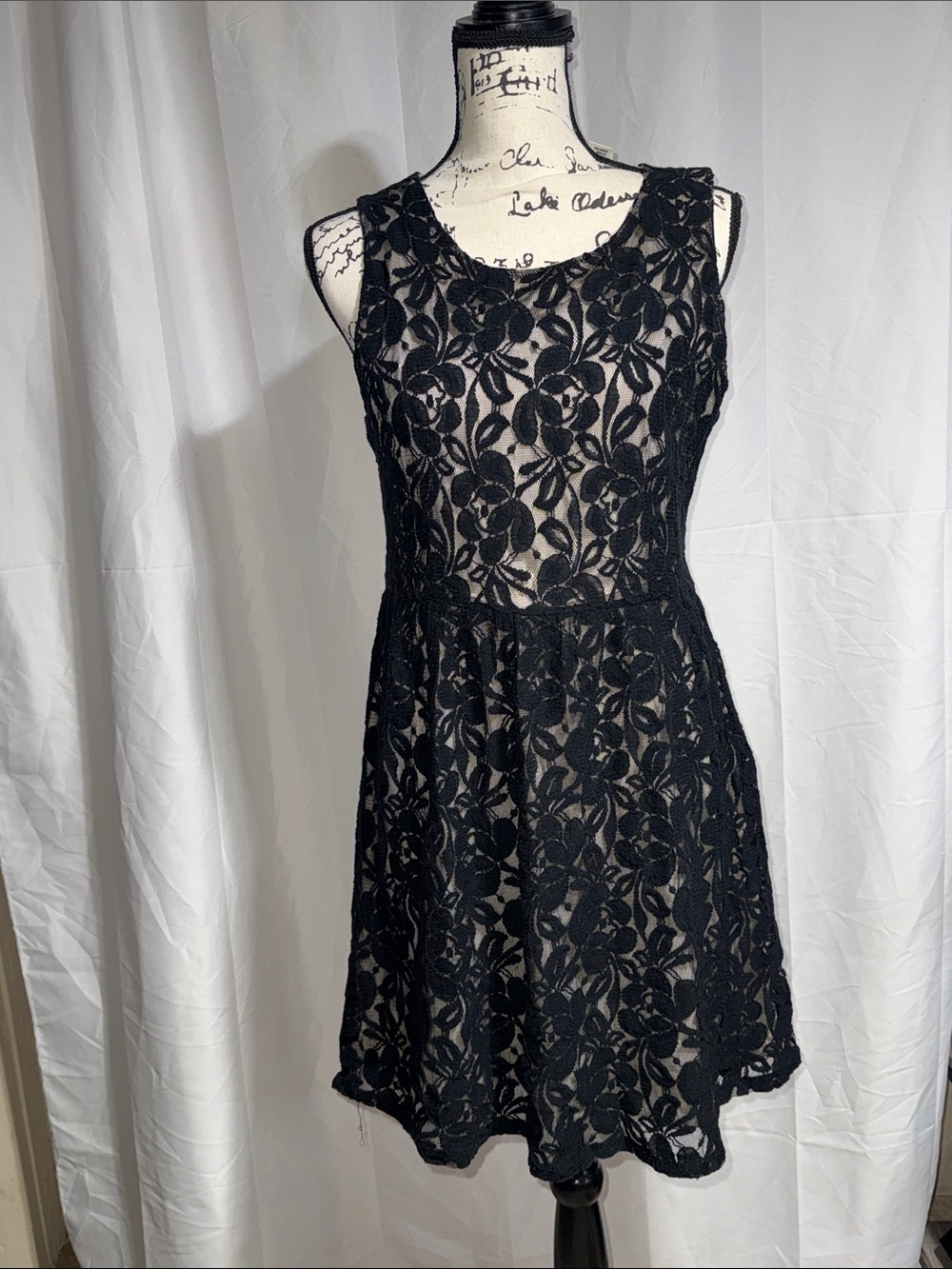 Allison Brittney Black Lace Fit & Flare Dress